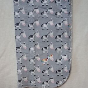 Mimi's Burpee's Gray Zebra Baby Burp Cloth